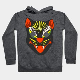 Vintage Halloween Cat Mask Hoodie